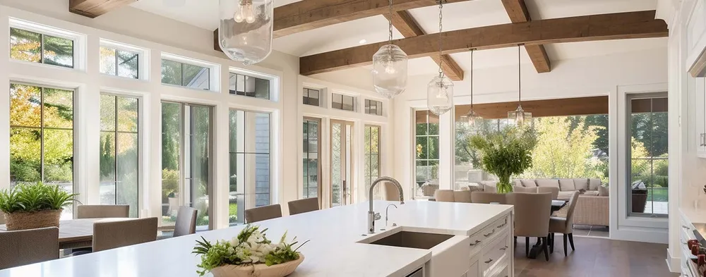 White painted kitchen interior